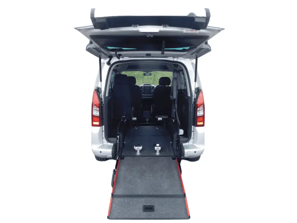 Peugeot Partner for wheelchair showing ramp